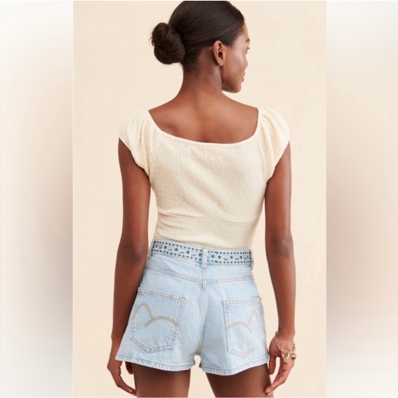 NWT FARM Rio Summer Garden Denim Shorts - Picture 3 of 15